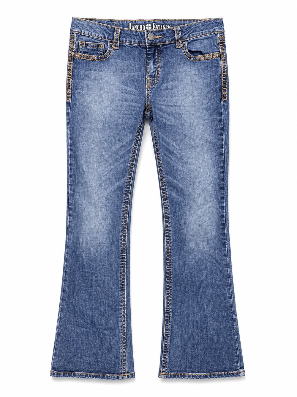 Rancho Estancia Embroidered Star Pocket Bootcut Stretch Jeans